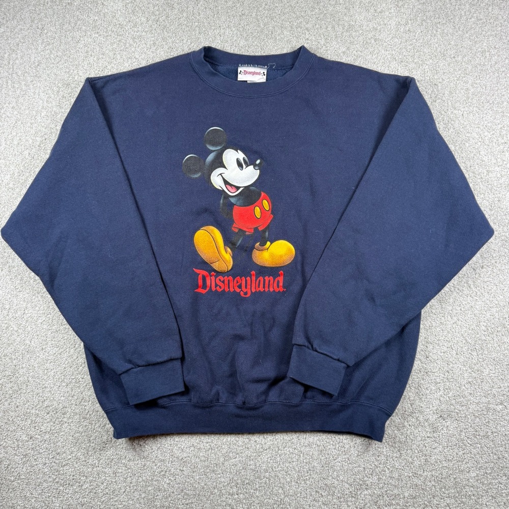 Disneyland Sweatshirt Men XL Navy Blue Mickey Mouse Vintage Made in USA 90s